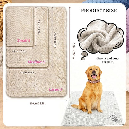 Personalised Pet Blanket with Name & Paw Print, Custom Embroidered Dog Cat - Image 8