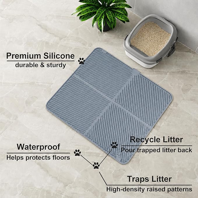 Silicone Cat Litter Mat 30" x 23", Large Cat Litter Mat - Image 3