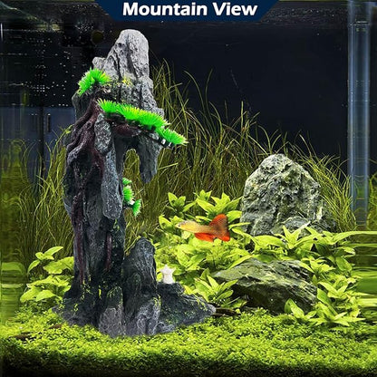 Tall Aquarium Mountain View Stone Decorations Aquarium Ornament Rock Cave - Image 7