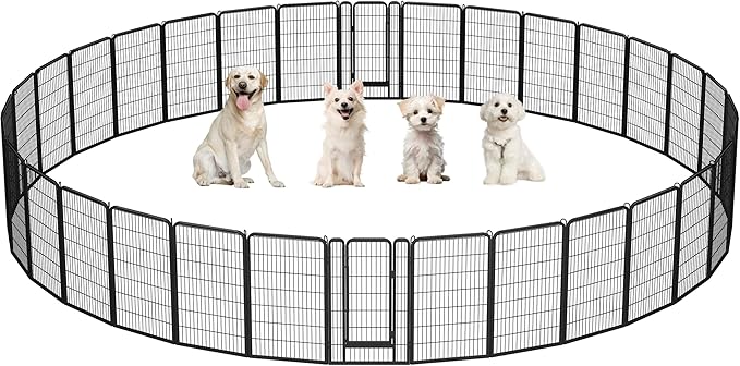 Yaheetech Dog Playpen Outdoor, 47 inch 32 Panels Dog Pen Indoor Heavy Duty by Unknown