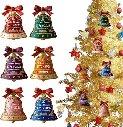 6 Pcs United States 250th Anniversary Bell Ornament Vintage-Style Metal - Image 7