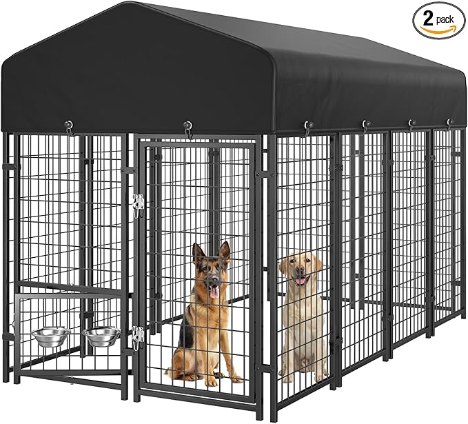 Sino Luban 2PCS 8x4x6FT Dog Kennel Outdoor, Large Outside Dog Kennel by SINOLUBAN