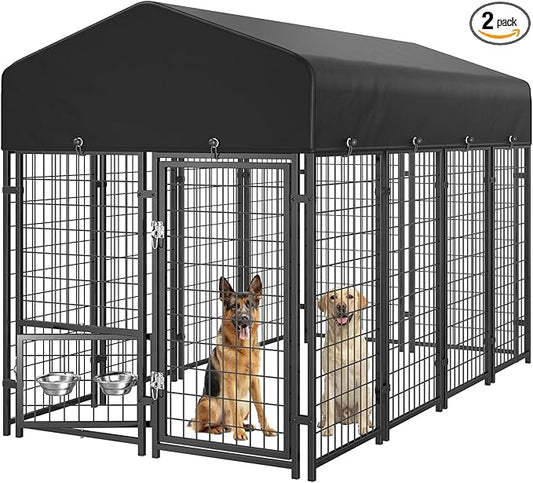 Sino Luban 2PCS 8x4x6FT Dog Kennel Outdoor, Large Outside Dog Kennel by SINOLUBAN