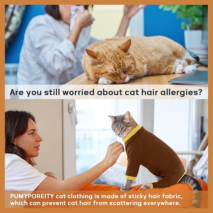 PUMYPOREITY Cat Anti-Licking Sweater – Reduce Over-Grooming & Fur Shedding - Image 2