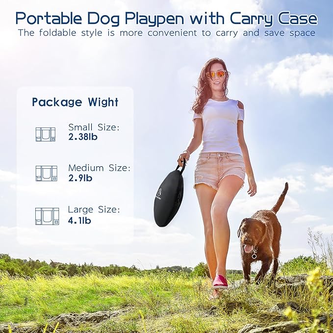 Dog Playpen, Pet Playpen, Foldable Puppy Cat Playpen, Portable Exercise Kennel - Image 7