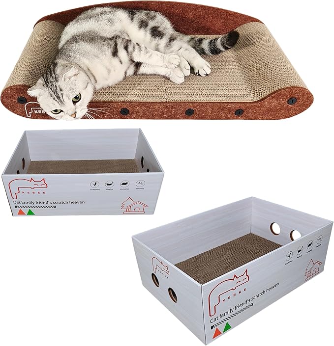 Cat Scratcher 24 Inch Cat Scratching Sofa Bed & 16" Lounge Box - Image 2