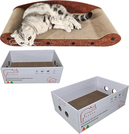 Cat Scratcher 24 Inch Cat Scratching Sofa Bed & 16" Lounge Box - Image 2