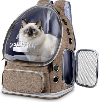 Cat Backpack Carrier with Large Space Bubble Window, Airline Approved by pawstrip