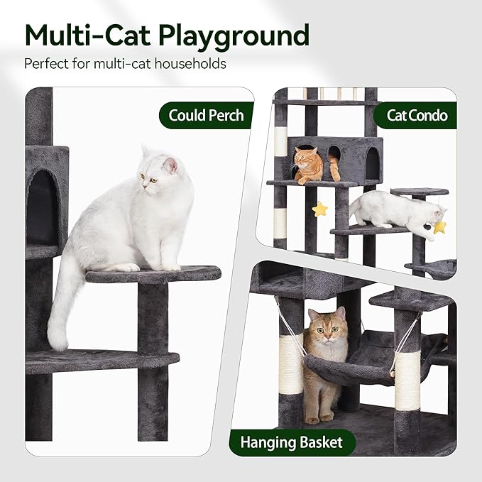 Meecal 79in Giant Cat Tree for Heavy Duty Big Cats, Large Cat Trees - Image 5