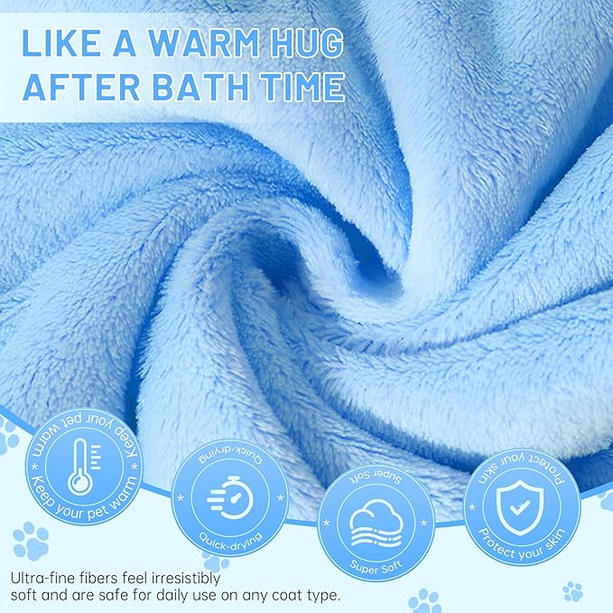 DuckSky 5Pcs Cat Towels Microfiber Pack Bulk, 29.5 x 13.77 inch Quick Drying - Image 4