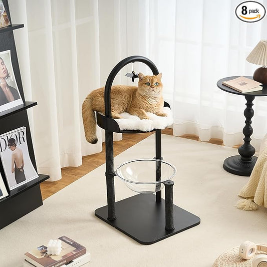 34" Modern Cat Tree Furniture, Minimalist Metal Frame Cat Tower by Kicari