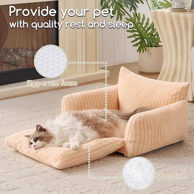 Hollypet Cat Bed Fluffy Plush Multifunctional Double-Layer Machine Washable - Image 5