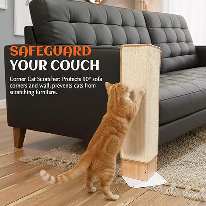 PETKARAY Couch Corner Cat Scratcher, Sisal Furniture Protector - Image 6