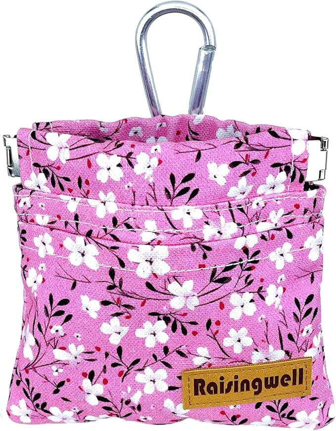 Raisingwell Dog Treat Pouch, Small Cotton Pocket Sized Training Holder by Raisingwell