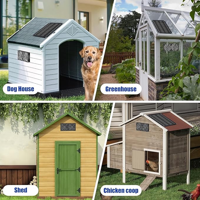 MARBERO 4.7 Inch Solar Powered Fan Kit, 15W Solar Panel - Image 5