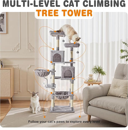 Sweetcrispy 71 inch Cat Tree Tower, Large Multi Level Cat Climbing Tower - Image 4