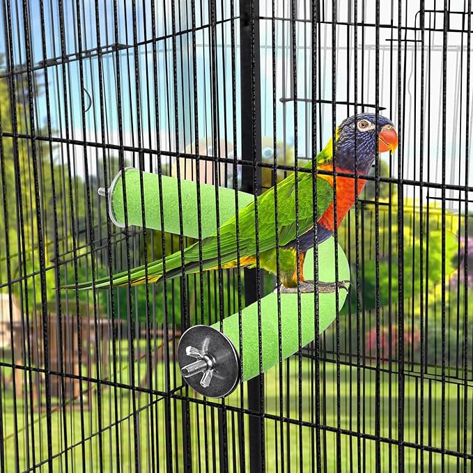 FrgKbTm U Shape Parrot Perch Stand Toy Bird Platform Sand Paw Grinding Clean - Image 3