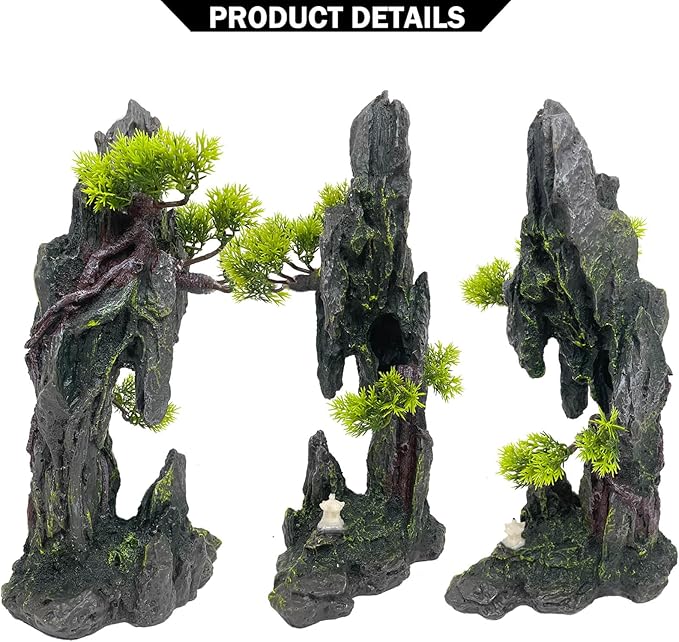 Tall Aquarium Mountain View Stone Decorations Aquarium Ornament Rock Cave - Image 6