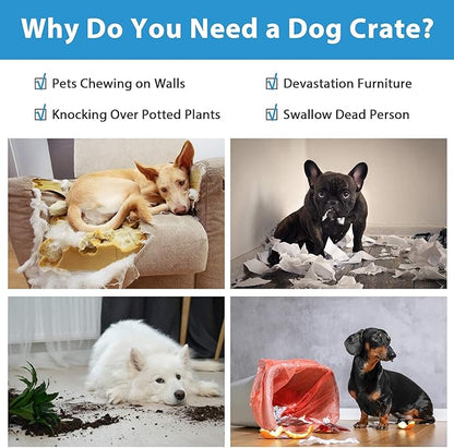 48 Inch Extra Large Dog Crates for Medium Dogs, Double-Door Folding XXL Dog - Image 2