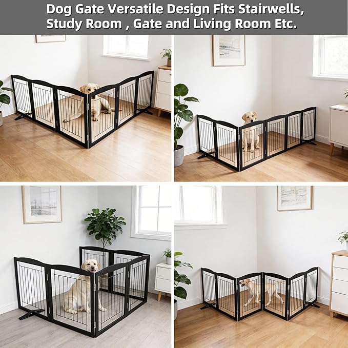 ZJSF Freestanding Dog Fence Indoor, Foldable Dog Gate - Image 4