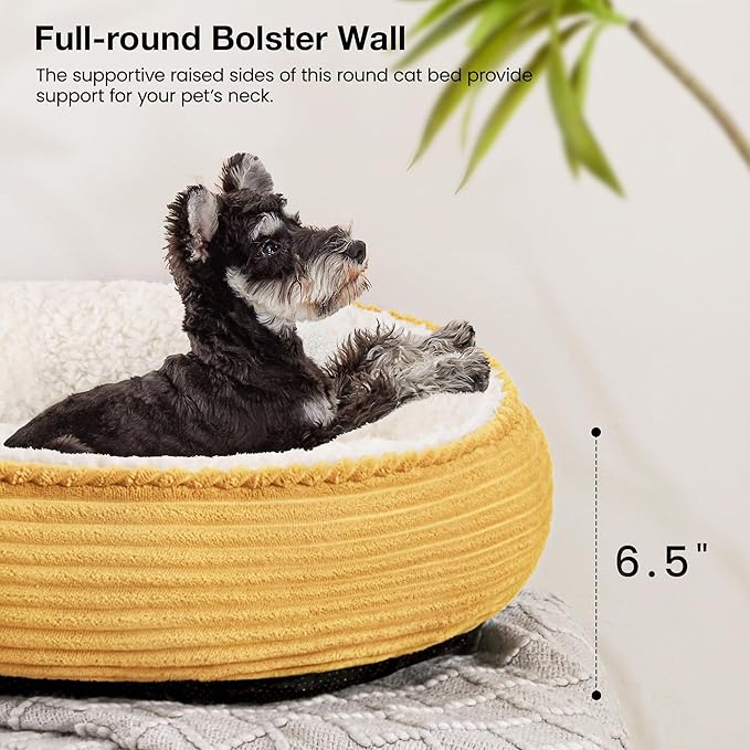 Love's cabin Round Donut Cat and Dog Cushion Bed, 24in Pet Bed - Image 5