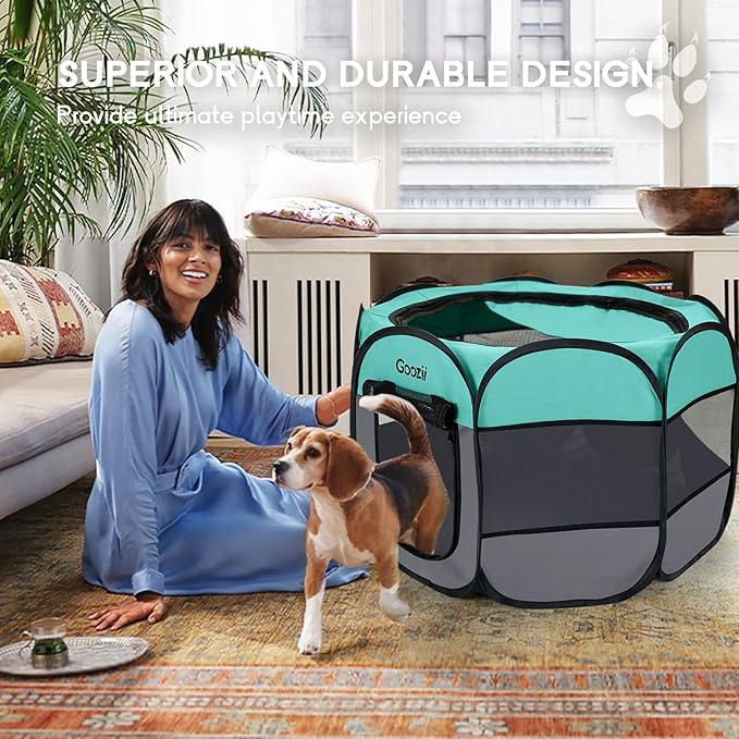 Goozii Pet Cat Playpen for Indoor Cats Enclosed, Puppy Dog Play Pen for Outdoor - Image 2