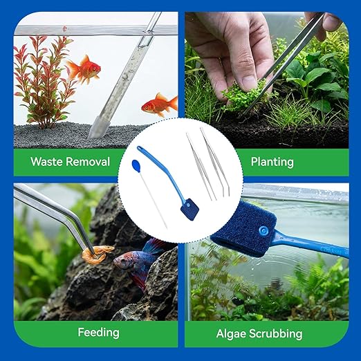 6 Pcs Aquarium Gravel Cleaner Tool Set, 15In Fish Tank Cleaner Kit - Image 5