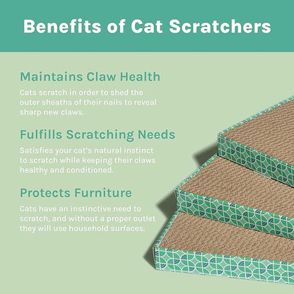 Kitty City Cat Scratcher– 3-Pack Durable Corrugated Cardboard Scratch Pads - Image 9