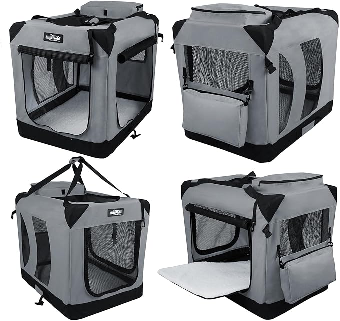 EliteField 3-Door Folding Soft Dog Crate - Image 3