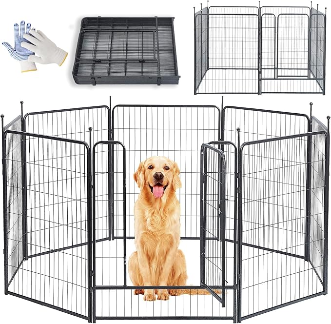 Dog Playpen, 32/40/45 Inch Height in Heavy Duty, Folding Indoor Outdoor by BestForYourPets