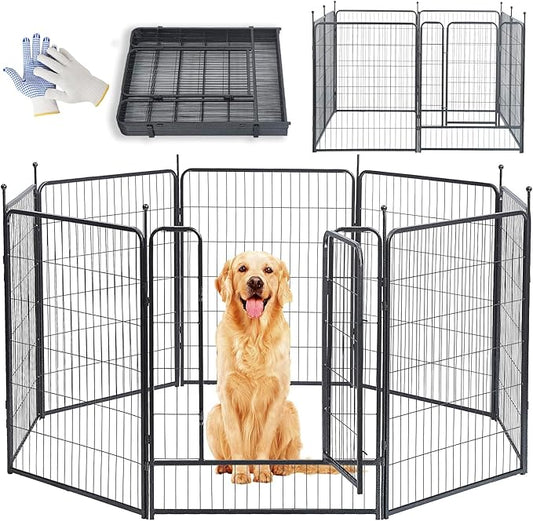 Dog Playpen, 32/40/45 Inch Height in Heavy Duty, Folding Indoor Outdoor by BestForYourPets