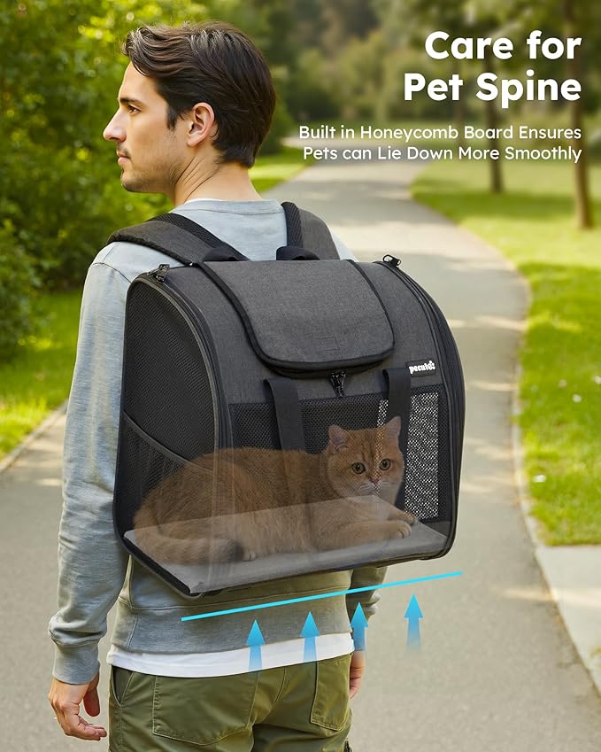 Pecute Cat Backpack with Widened Interior Space, Upgraded Dog Backpack Carrier - Image 7