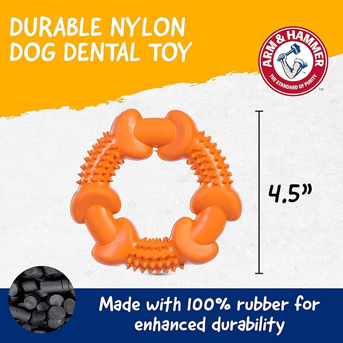 Arm & Hammer Nubbies Dog Dental Chew Toy, Rubber Ring, Peanut Butter Flavor - Image 5