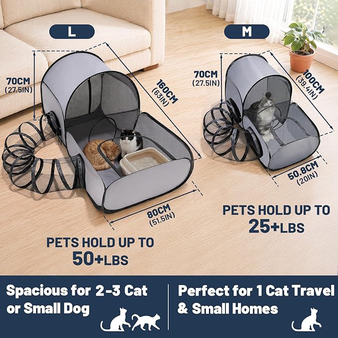 Tailtastic Pet Playpen with Surround Tunnel, Outdoor/Indoor Cat Playpen with - Image 3