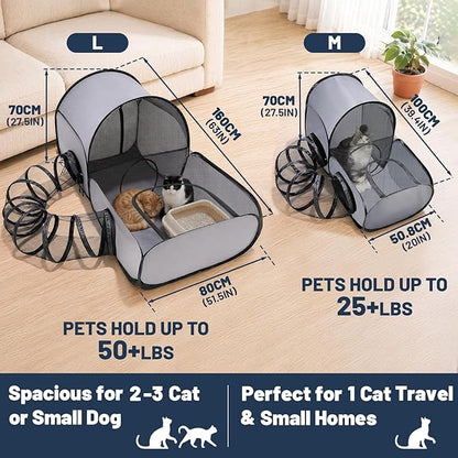 Tailtastic Pet Playpen with Surround Tunnel, Outdoor/Indoor Cat Playpen with - Image 3
