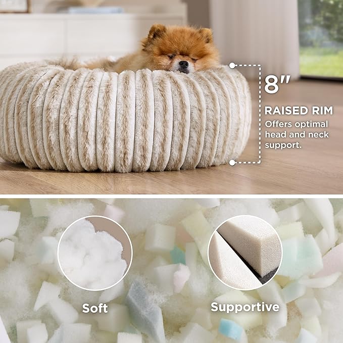 Bedsure ComfyFleece™ Donut Small Dog Bed - Image 2