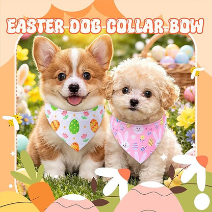 Preboun 50 Pcs Spring Dog Bandanas Bulk Bunny Dog Bandanas - Image 2