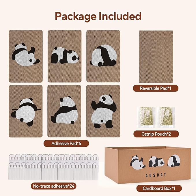AUSCAT Cardboard Cat Wall Scratcher, 7 cat Scratching Boards - Image 6