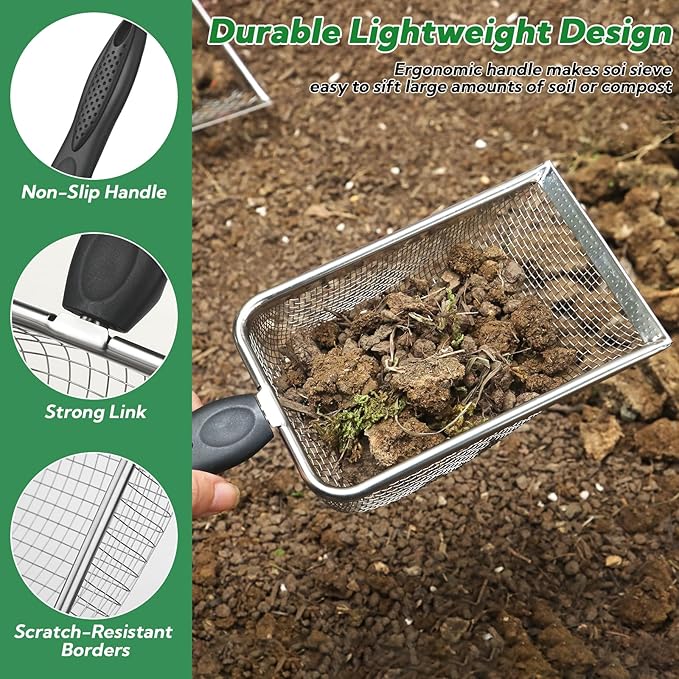 4-Pack Stainless Steel Soil Sifter Set - Image 4