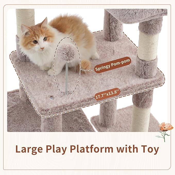 Gitelsnour Cat Tree for Indoor Cats, 55.1 inch Cat Tower - Image 2