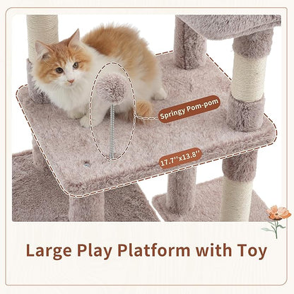 Gitelsnour Cat Tree for Indoor Cats, 55.1 inch Cat Tower - Image 2