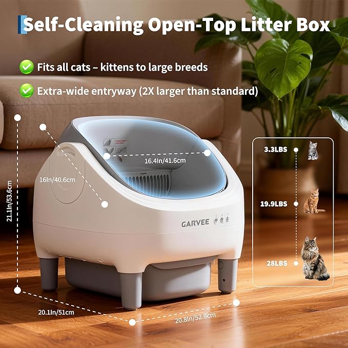GarveeHome Self Cleaning Litter Box, Automatic Cat Litter Box - Image 2