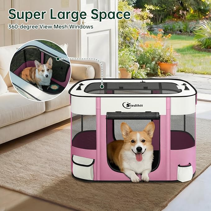Dog Playpen, Cat Pet Puppy Pen, Portable Playpens - Image 7