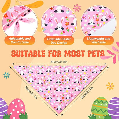 Preboun 50 Pcs Easter Dog Bandanas Bulk Bunny Dog Bandanas - Image 3