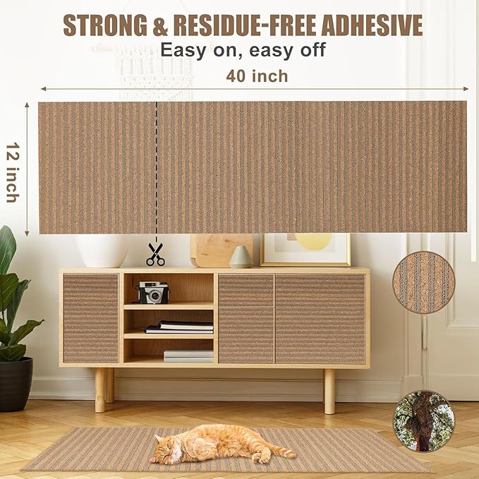 Natural Cork-Cat Scratch Pad-Cat Scratch Mat Rug-Avoid Cat Couch Protector-Cat - Image 4