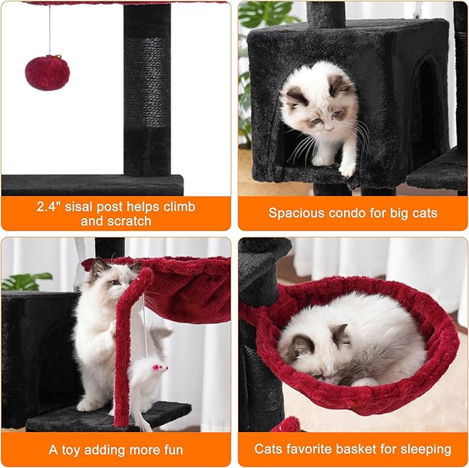 Heybly Cat Tree with Toy, Cat Tower condo - Image 5