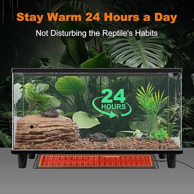 LUCKY HERP Reptile Heat Pad 8x18 Inch 24W Under Tank Terrarium Heating Mat - Image 5
