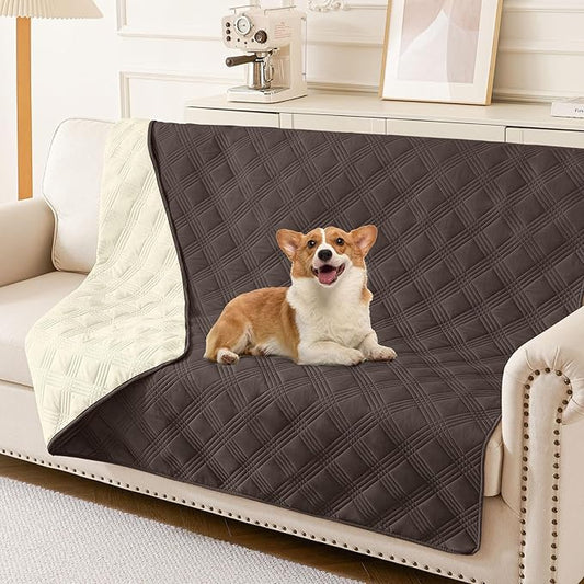 hyha Waterproof Dog Blanket, Reversible Pet Bed Blanket, Soft Sofa Couch Cover by hyha