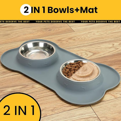 Conlun Medium Pet Feeding Station, 29oz Stainless Steel Dog Bowls Set, No Spill - Image 8