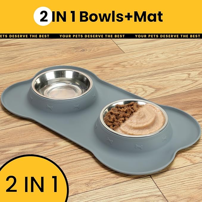 Conlun Dog Bowls with Non-Slip Silicone Mat, Spill Proof Large Food & Water - Image 8